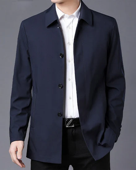 Casual Business Lapel Windbreak Jackets Men Coats 2024 B... - 0