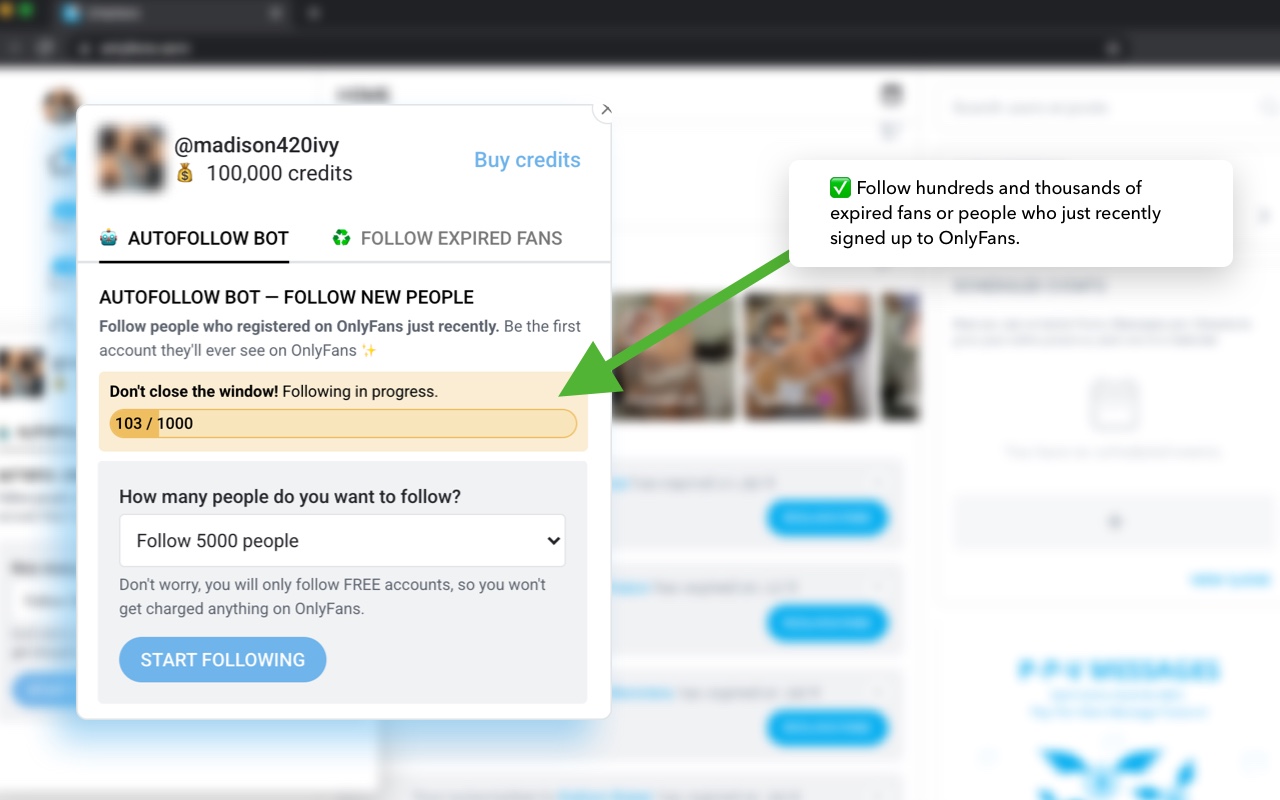 OnlyFans Expired Fans Follower & Follow Bot Preview image 6