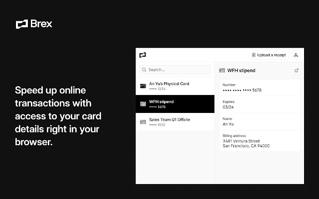 Brex chrome extension