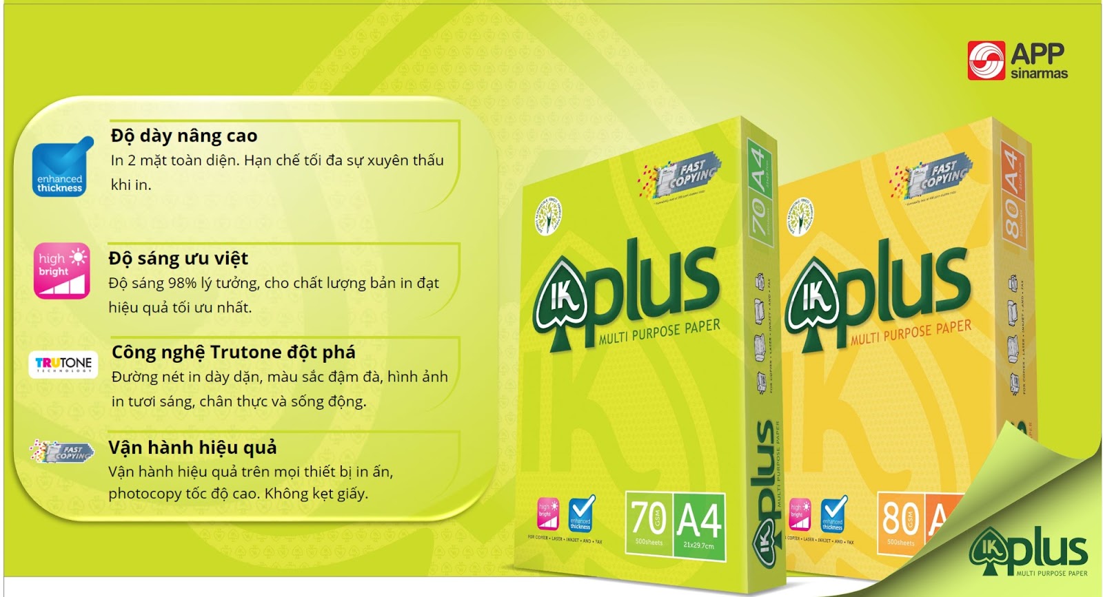 Giấy IK PLUS A4 70gsm có gì vượt trội?