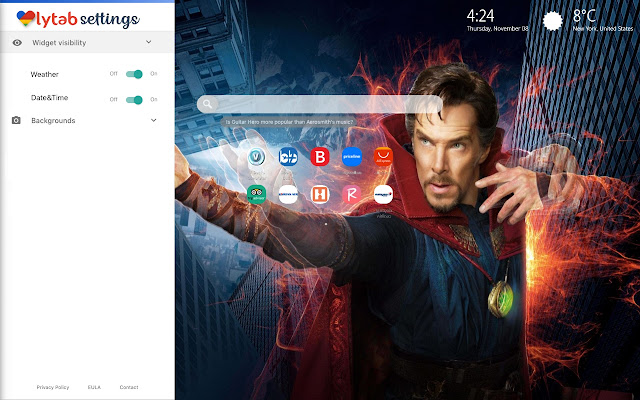 Doctor Strange Marvel New Tab Theme