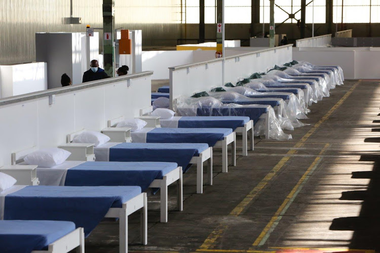 Hundreds of beds remain empty at the Dr Elizabeth Mamisa Chabula-Nxiweni Field Hospital in Port Elizabeth. There were only five patients at the hospital on Tuesday.