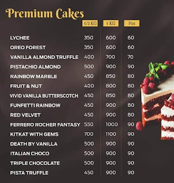 Cake Bell menu 