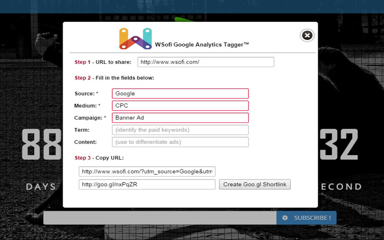 Wsofi Tagger for Google Analytics™ Preview image 1