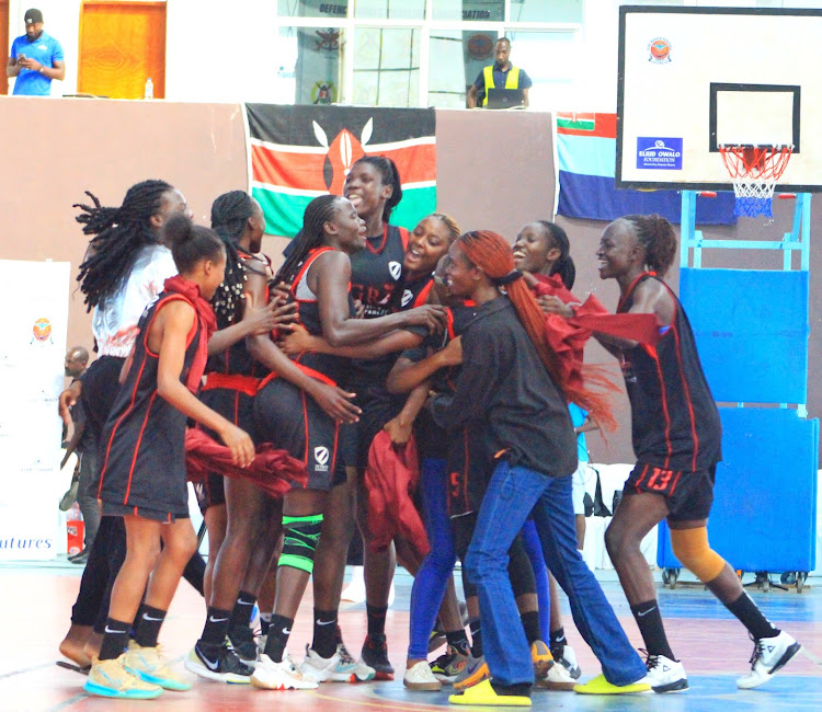 Zetech Sparks celebrate after winning the Eliud Owalo tournament last weekend