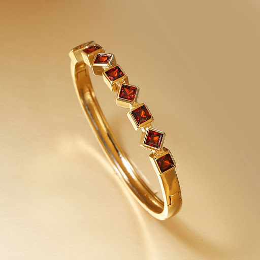 Title 8, Geometric Square Inlaid Color Diamond Bracelet ...