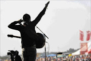 IN DEMAND: Kahn Morbee, lead singer of the rock band Parlotones, at the  Joburg Day Music Festival. Photo: TEBOGO LETSIE