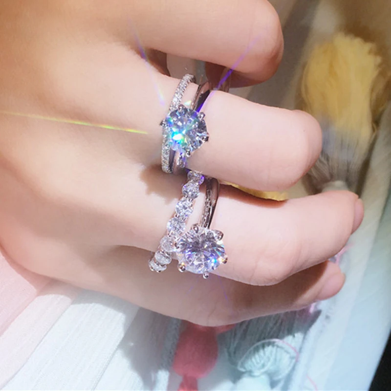 S925 Sterling zilveren solitair diamanten ring 1/3 karaat voor dames. Ideaal als trouwring of verlovingsring.