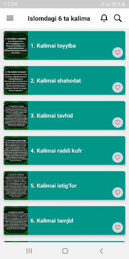 Islomdagi 6 ta kalima