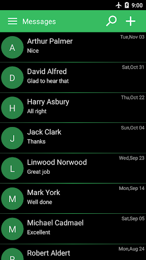 Screenshot SMS text messaging app