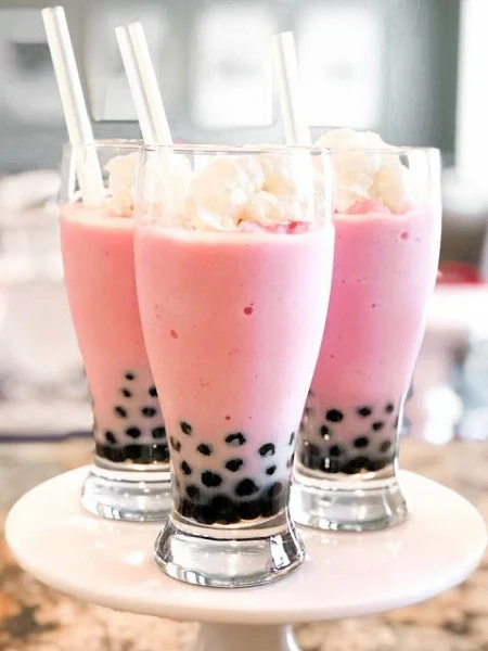 Strawberry Latte Milk Bubble Tea