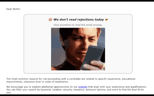 Rejection Filter screenshot 1