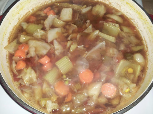 This is the soup while it is simmering on the stove!