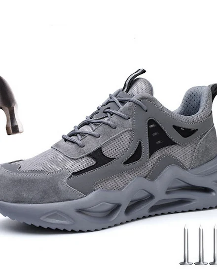 Men Safety Shoes Lightweight Breathable Work Sneakers Ind... - 3