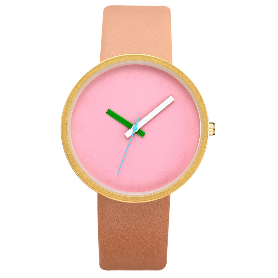 Women Watch Gray Contrast Leather Quartz Watch Women Watches Lovers Unisex Casual Ladies Wrist Watch Clock Relogio Femin
