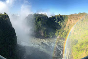 A view of the ‘boiling pot’ where the rush of the falls gathers and starts running down the Batoka Gorge.