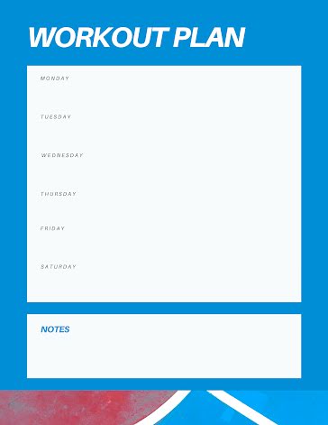 Week of Workouts - Weekly Planner template