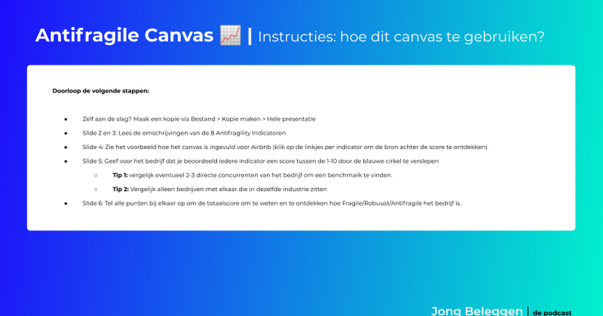 Antifragile Canvas | Jong Beleggen, de podcast