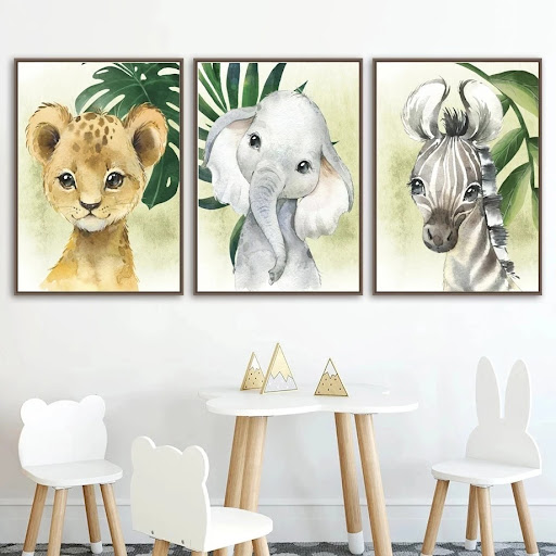 Title 8, Cute Cartoon Small Animal Print Decorative Pain...