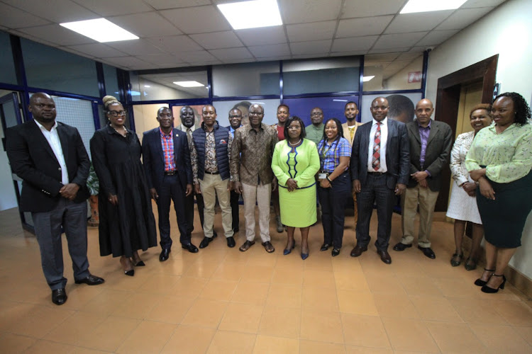 Senior management of Radio Africa Group led by CEO Patrick Quarcoo with Ministry of Tourism officials led by CS Peninah Malonza at Radio Africa Group offices at Lion Place, January 13, 2023.