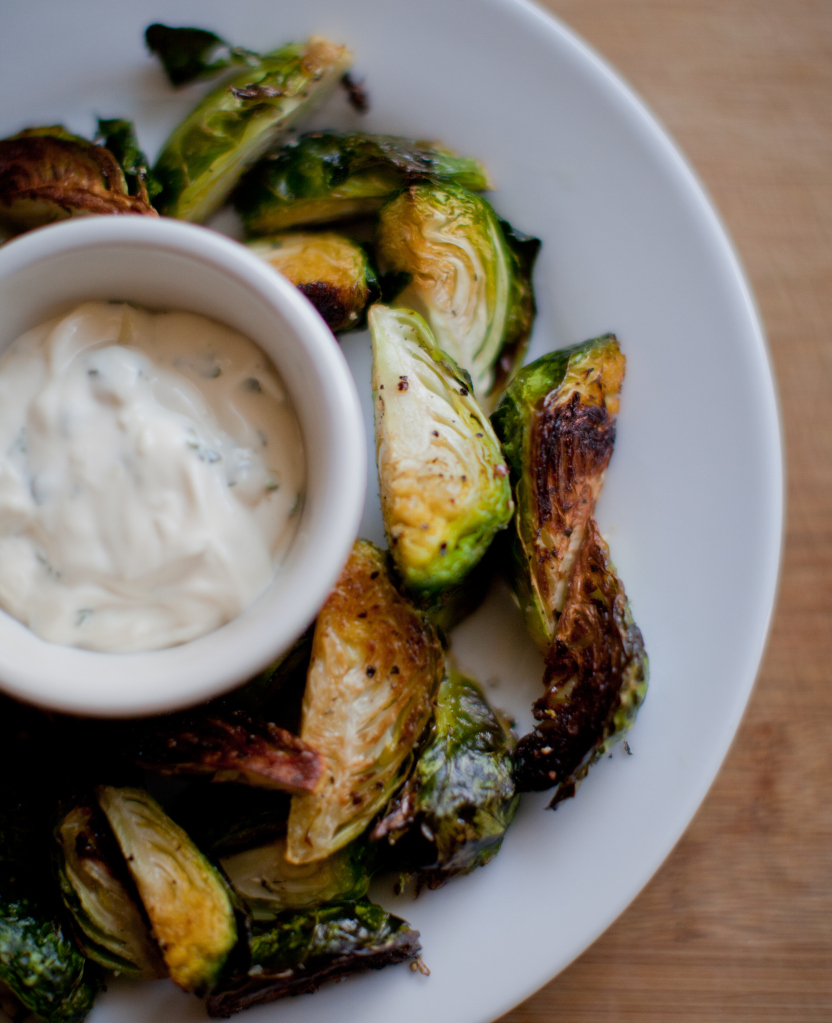 brussel sprouts with garlic aioli