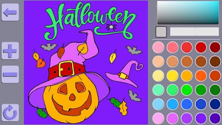 Colouring Book Halloween mobile gaming interface screenshot