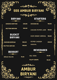Ambur Dum Biriyani menu 1