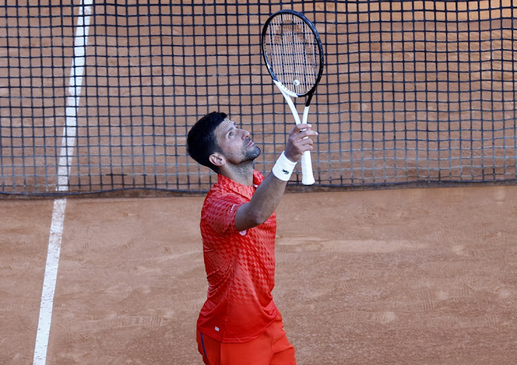 Serbia's Novak Djokovic celebrates after winning his second round match against Russia's Ivan Gakhov at the Monte Carlo Masters in Roquebrune-Cap-Martin, France, on April 11 2023. Picture: ERIC GAILLARD/REUTERS