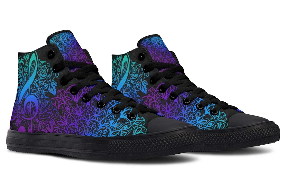 Bedrukte hoge canvas schoenen voor koppels, trendy en comfortabele sneakers, ideaal om te combineren en een unieke gedeelde stijl te creëren.
