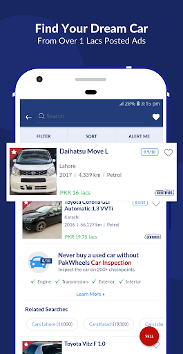 Screenshot PakWheels: Buy & Sell Cars