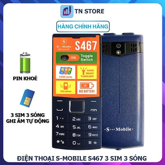 Điện Thoại Smobile S467 - 3 Sim 3 Sóng - Màn Hình Lớn - Pin Khoẻ