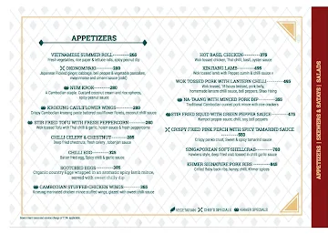 Khmer kitchen menu 