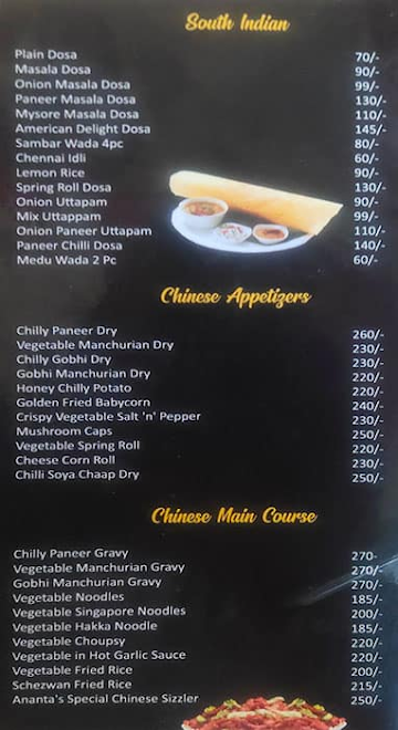 Anant Food menu 