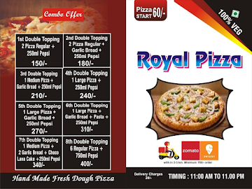 The Royal Pizza menu 