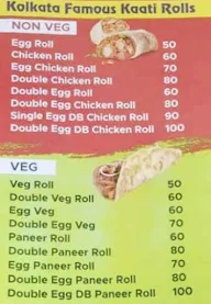 Kolkata famous Kati roll menu 1