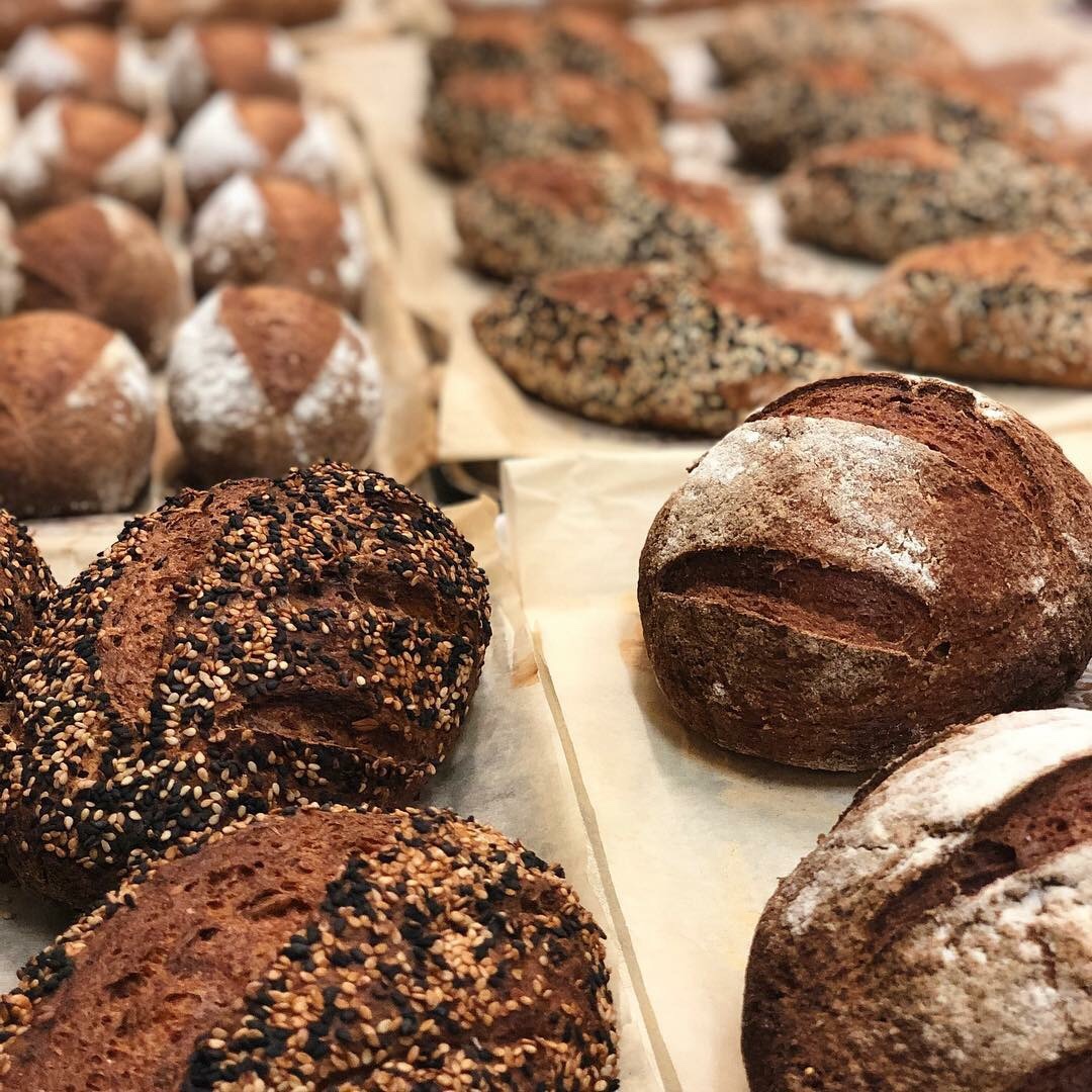 Gluten free sourdoughs, seeded loafs, rolls