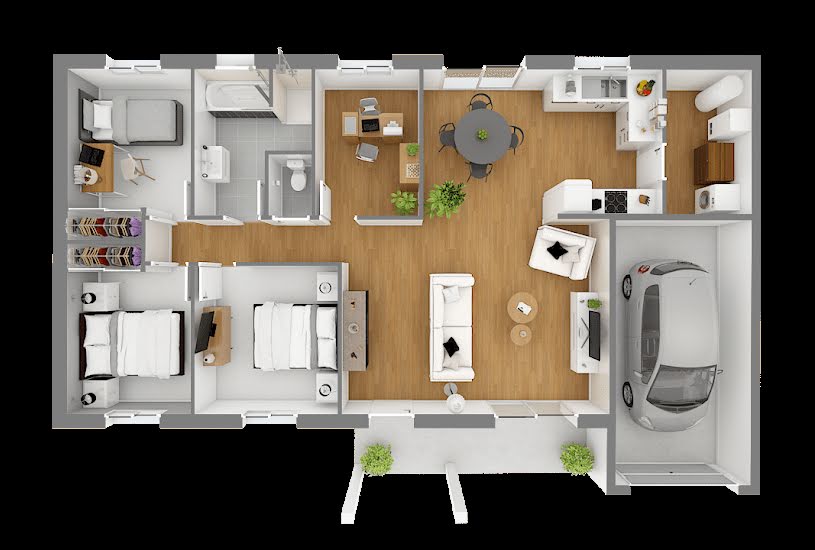  Vente Terrain + Maison - Terrain : 525m² - Maison : 90m² à Romanèche-Thorins (71570) 