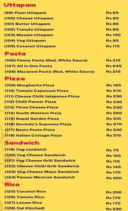 Vrindavan  Food Cafe menu 