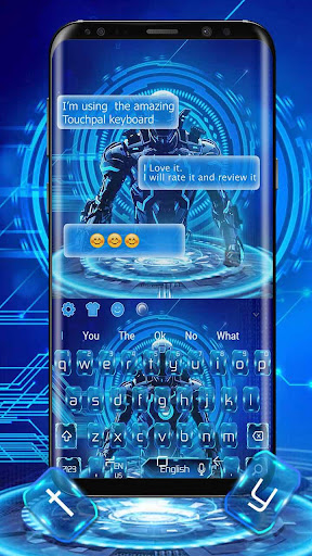 Cool Blue Future Robot Keyboard Theme
