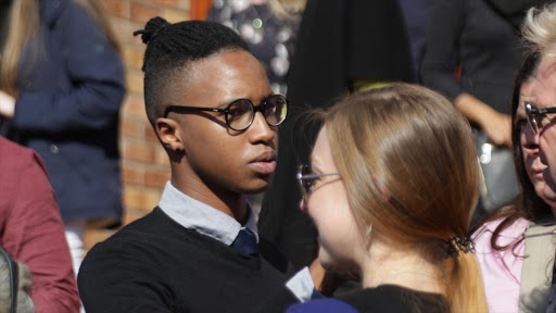 Fanelo Arens, the late Hannah Cornelius ex-boyfriend at her funeral. Picture Credit: Anthony Molyneaux