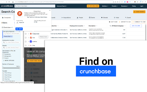 Find on Crunchbase