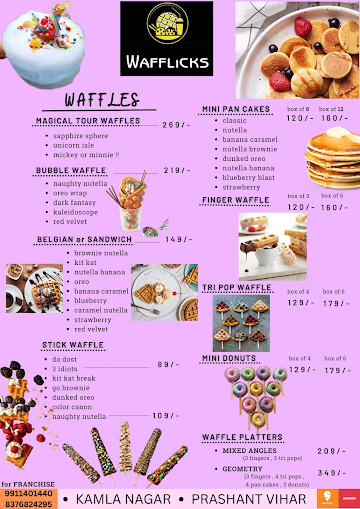 Wafflicks menu 