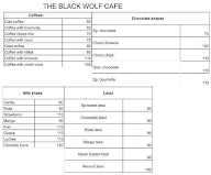 The Black Wolf Cafe menu 1