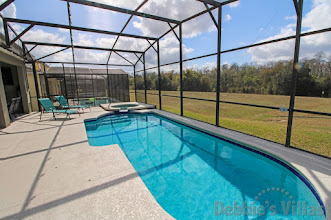 West-facing private pool at this Legacy Park villa in Davenport