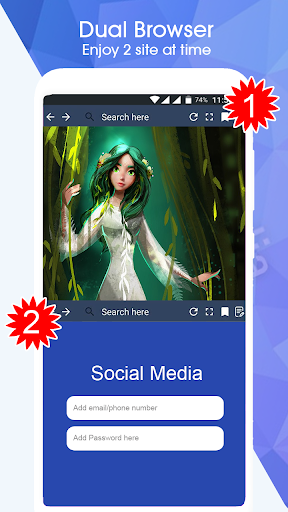 Dual Browser Fast Secure Split Screen Browser