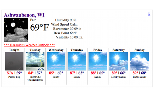 NOAA NWS Weather Forecast