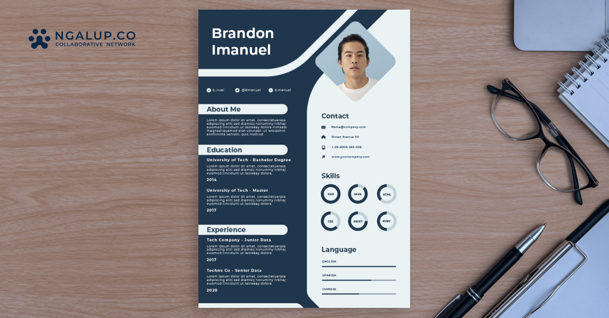 desain cv magang yang menarik