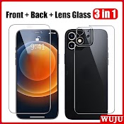 Wuju [3 Trong 1] Trước Và Sau Kính Cường Lực Bảo Vệ Camera Tương Thích Iphone 11 12 13 14 Pro Max Xs Max Xr X 7 8 Plus Se