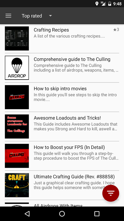 Android application GameQ: The Culling screenshort