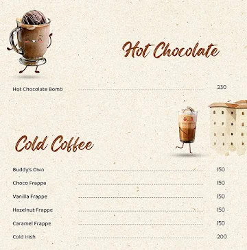 Cafe Buddy's Cakes and Bakes menu 